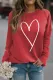 Fiery Red Simple Heart Graphic Valentine's Sweatshirt