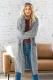 Gray Textured Cable Knit Cardigan