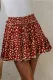 Fiery Red Printed Ruffled Hem A-Line Mini Skirt