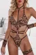 Leopard Strappy Hollow-out Backless Teddy Lingerie