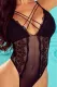 Black Criss Cross Cut-out Lace Sexy Teddy Lingerie