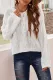White Drop Shoulder Loose Sweater with Hooded