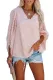 Pink Feather Balloon Sleeve Pullover Top
