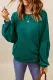 Green Raglan Patchwork Sleeve Pullover Sweatshirt