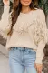 Apricot Fringed Cutout Drop-shoulder Sweaters