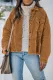 Brown Corduroy Pocket Buttoned Jacket