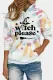 Multicolor Witch Please Tie Dye Graphic Print Long Sleeve Hoodie