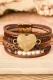 Brown Valentine Heart Pearl Magnetic Buckle Bracelet
