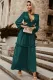Green Ruffled Deep V Neck Cut out Lace up Back Maxi Dress