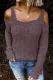 Gray Dew Shoulder Juliette Knitted Sweater