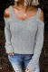 Light Gray Dew Shoulder Juliette Knitted Sweater
