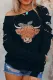 Leopard Cute Cattle Print Cut Out Long Sleeve Sweatshirt