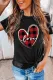 Plaid Love Heart Print Short Sleeve T-shirt