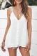 White Adjustable Lace Straps Buttons Tank Top