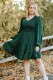 Green Smocked Tiered Plus Size Dress