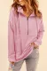 Cotton Pocketed Half Zip Pullover Pink Sweatshirt