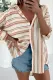 Pink Horizonal and Vertical Stripes Casual Blouse