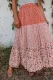 Orange Floral Patchwork High Waist Maxi Skirt