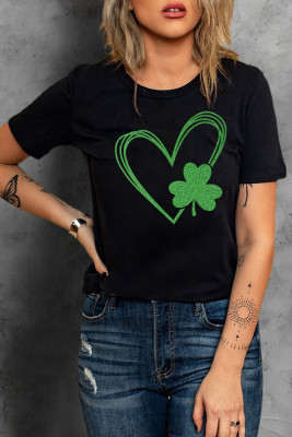 Black Clover Heart Shaped Graphic Tee LC25214370-2
