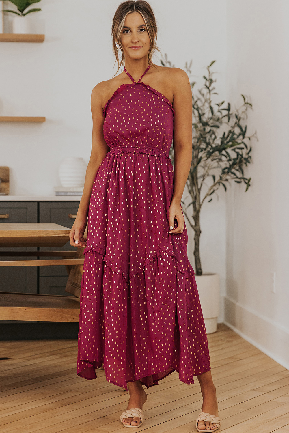 Red Polka Dot Long Dress
