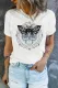 White Scary Moth and Skull Occult Graphic Tee