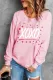Pink XOXO Heart Print Drop Shoulder Crewneck Sweatshirt