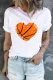 White Basketball Heart Brushstroke Graphic Tee