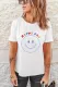 White HAPPY DAY Smile Face Print Short Sleeve T-shirt