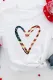 White American Flag Heart Outline Print Short Sleeve T Shirt