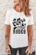 White Western Pattern Letter Print Crew Neck Graphic T-shirt