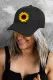 Black Sunflower Print Baseball Cap