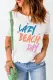 White LAZY BEACH DAY Letter Print Short Sleeve T Shirt