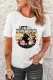 White Let's Rodeo Y'all Graphic Print Short Sleeve T Shirt