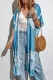 Sky Blue Tie-dye Kimono with Slits