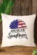 Beige American Sunflowers Patriotic Throw Pillowslip