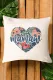 Beige Mamaw Floral Heart Graphic Pillowslip