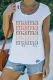 White Mama Letters Print Cut outs T Shirt