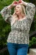 Green Square Neck Floral Plus Size Peplum Top