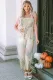 Pre-Order Multicolor Irregular Patchwork Print Smocked Wide Leg Jumpsuit main image 0