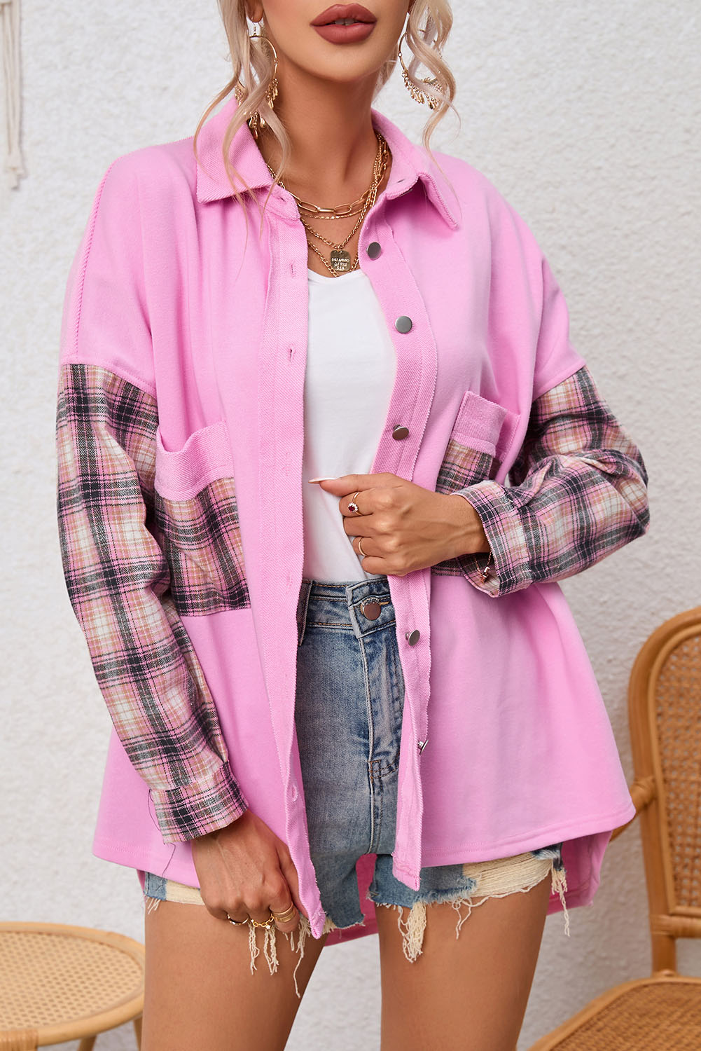 Shirt jacket with chest pocket