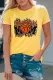 Yellow Basketball Mom Leopard Heart Printed Short Sleeve T Shirt