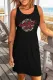 Black Basketball Mom Leopard Graphic Print Sleeveless Mini Dress