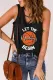 Black Basketball Letter Print Strappy Hollow-out Neck Tank Top