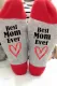 Gray Best Mom Ever Heart Shaped Print Crew Socks