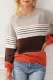 Color Block Striped Knit Oversize Sweater
