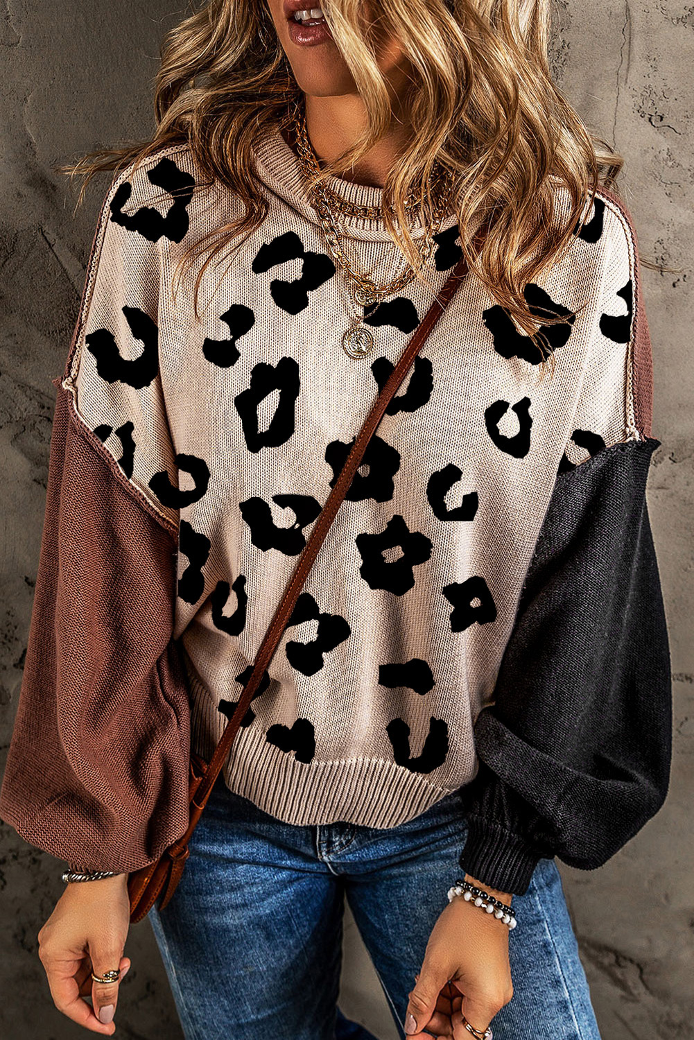 CARCOS Plus Size Leopard Print Colorblock Top - Short Sleeve Animal Print Shirt For Women XL-5XL