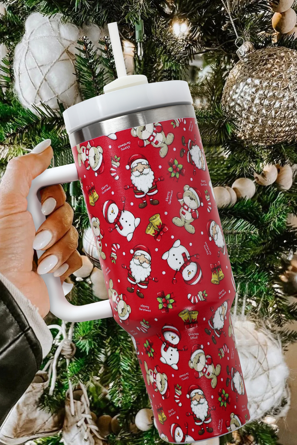 Christmas Printed Tumbler with Handle – Erin London