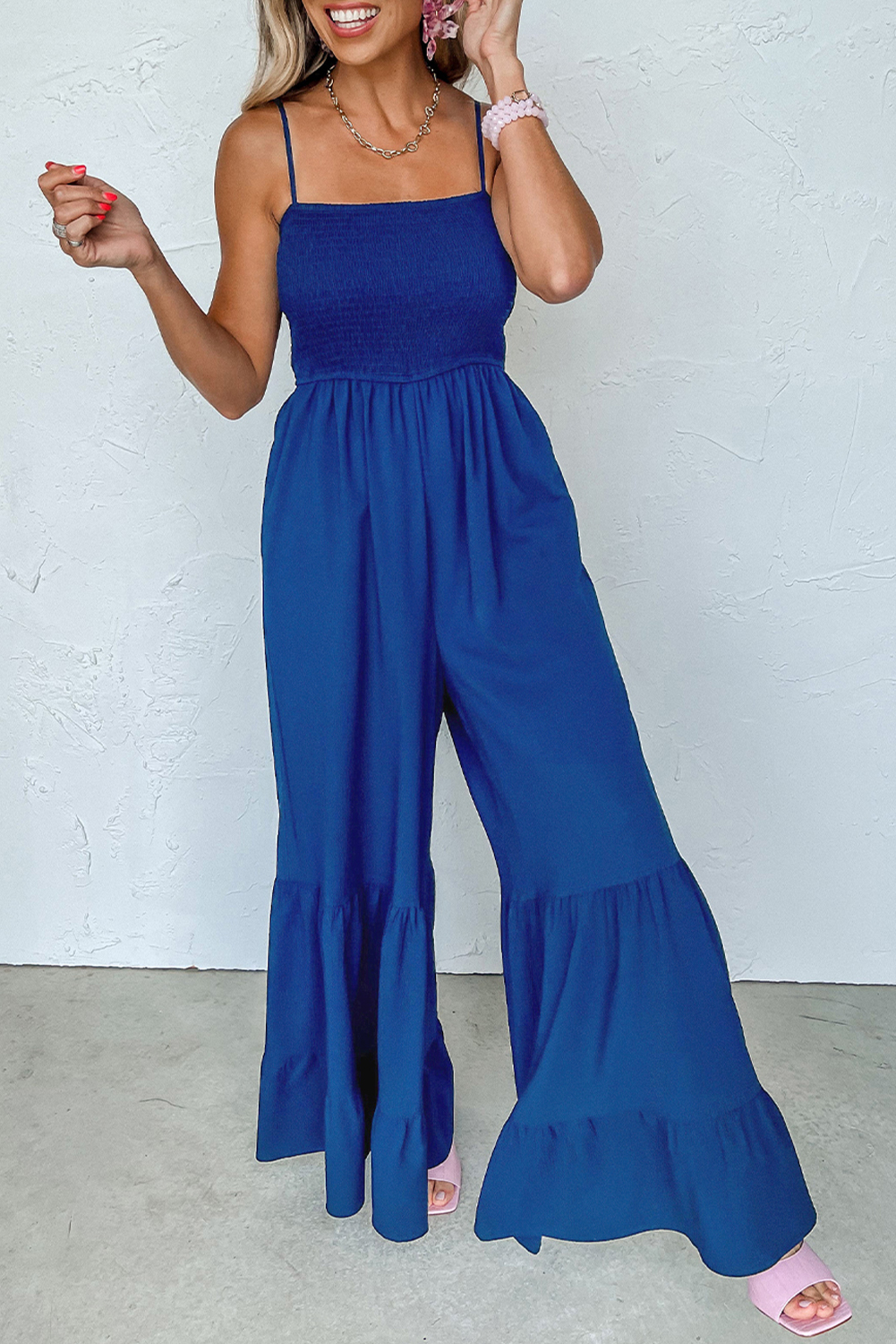 Donuts -  Basic Ruffled Spaghetti Romper main image 1