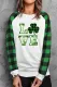 Green St Patrick LOVE Clover Plaid Long Sleeve Top