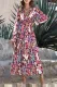 Violet V Neck Floral Print Empire Waist Maxi Dress